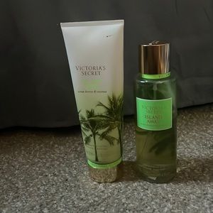 Victoria Secret Island Away Fragrance Mist and Fragrance lotion set